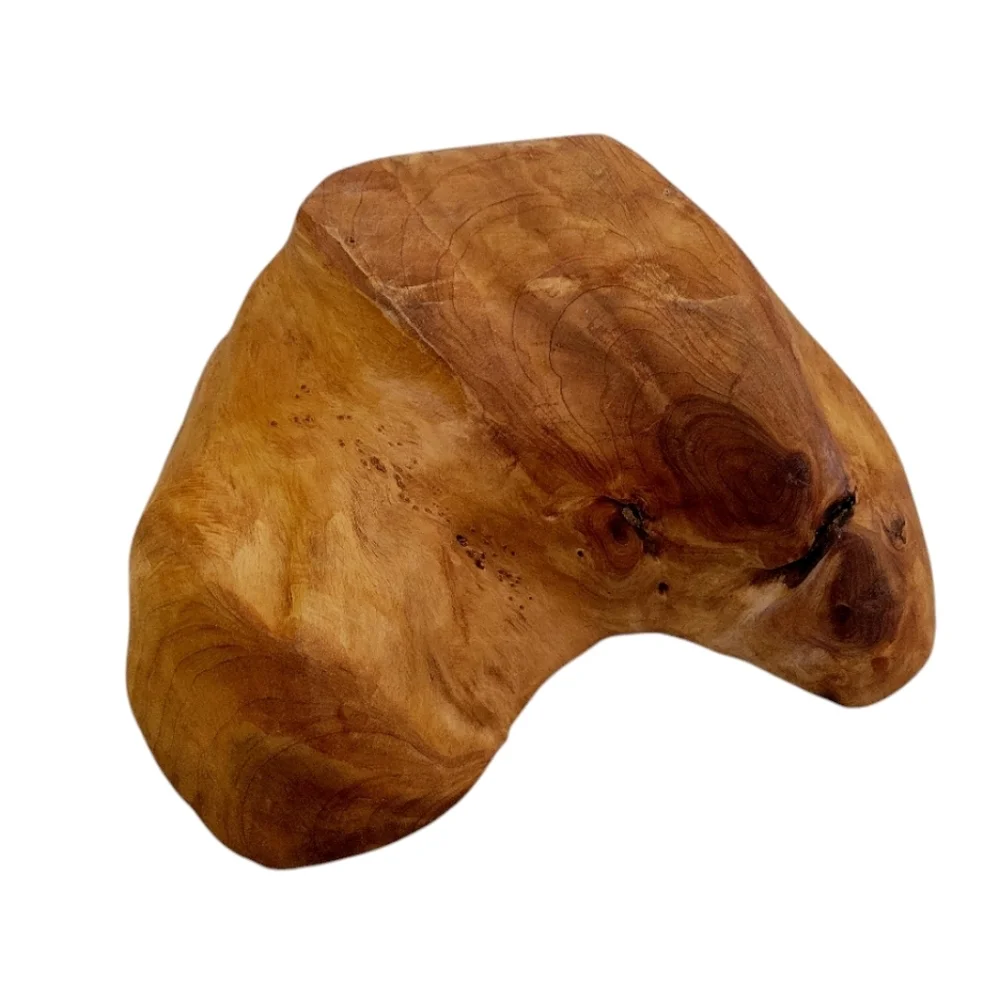 Burl Wood Tree Root Organic Shaped Bowl Hand Carved Vintage Blonde Wood